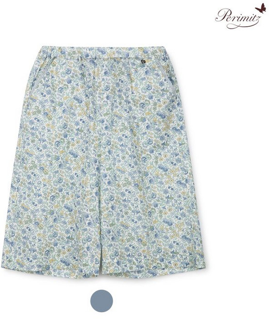 페리미츠 여아 블루 플라워 7부 바지(P2524P284)