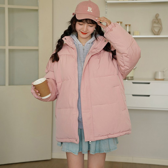 남녀공용 빅사이즈 하이넥 숏 패딩 점퍼