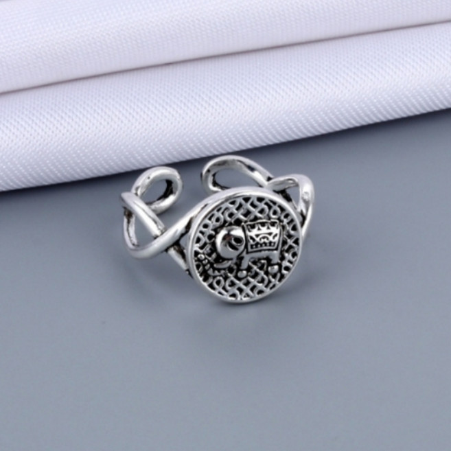 헤이주 실버925) 복고풍 코끼리 꽈배기 오픈 반지