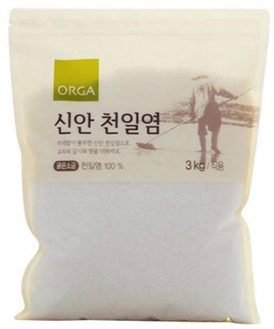 올가홀푸드 숨쉬는 갯벌 신안 천일염, 3kg, 1개