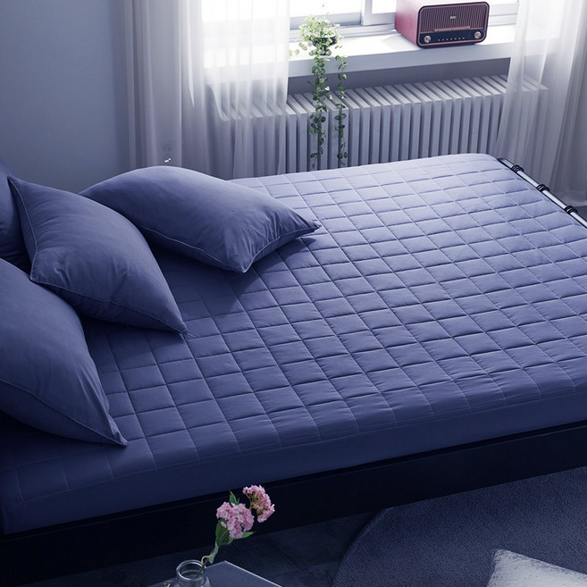 슬리안 누빔 순면 부드러운 알러지케어 사계절 침대 매트리스 커버 싱글 슈퍼싱글 퀸 킹 시트