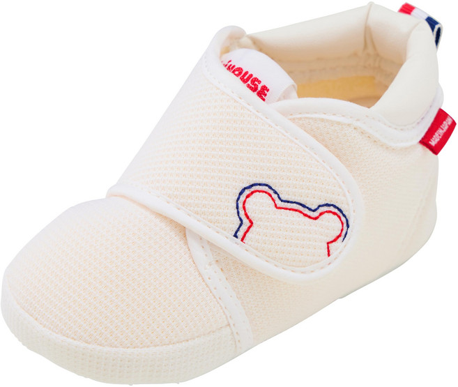 [미키 하우스] 아기 신발 곰 스티치 프리 슈즈 화이트 11.5 cm 2E