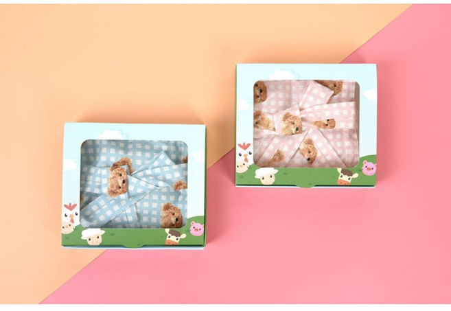 수미인 미니 찜질팩 +순면커버 선물상사 세트 /백일선물/ 돌선물/, 블루곰돌이