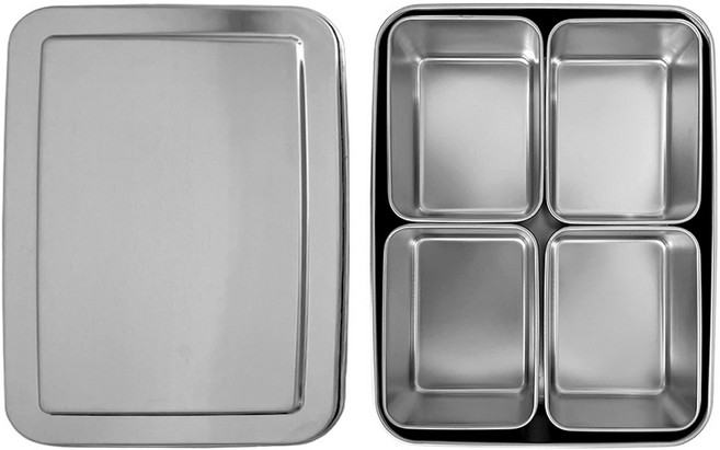 뚜겅있는 스텐레스 반찬 냉장고 칸칸 분리형 밧드 5종, 칸칸 밧드-4칸 사이즈