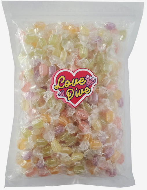 러브 다이브 미니 후르츠 5종 혼합 캔디 선물세트 (오렌지 딸기 포도 레몬 복숭아), 1개, 1kg