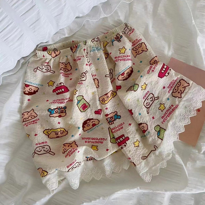 WILDSEA 여름 시원한 귀여운 캐릭터 3부 파자마 바지