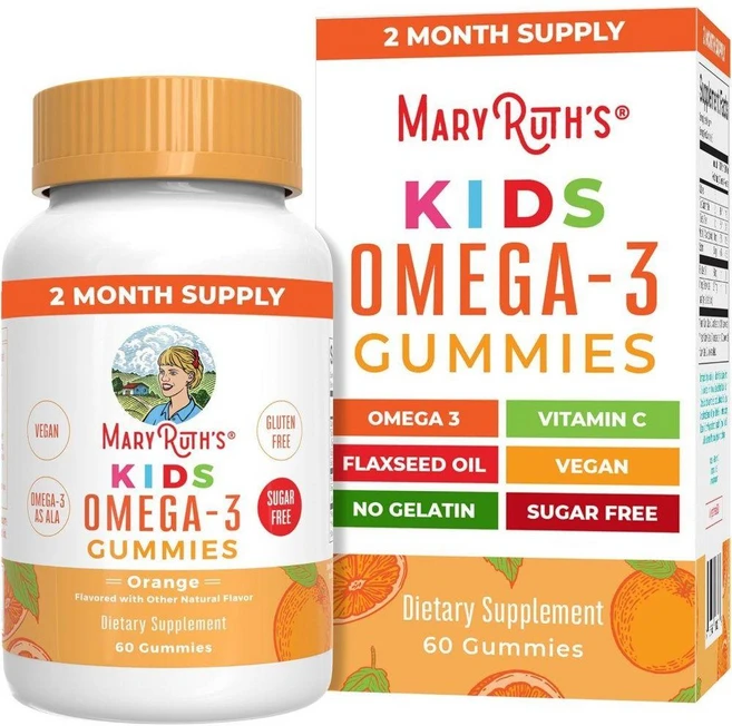 마리루스 어린이 오메가3 구미젤리 Kids Omega-3 Gummies 오렌지맛 60개, 1, 60정 - 쿠팡