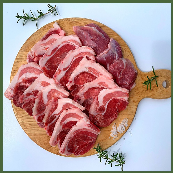 돼지고기 한돈 뒷고기 모듬 설하살 뽈항정 꽃살 관자살 스킨포장으로 신선하게, 2개, 450g