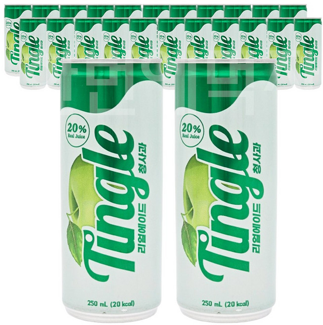 Tingle 리얼에이드 청사과 프리미엄 탄산음료, 24개, 250ml