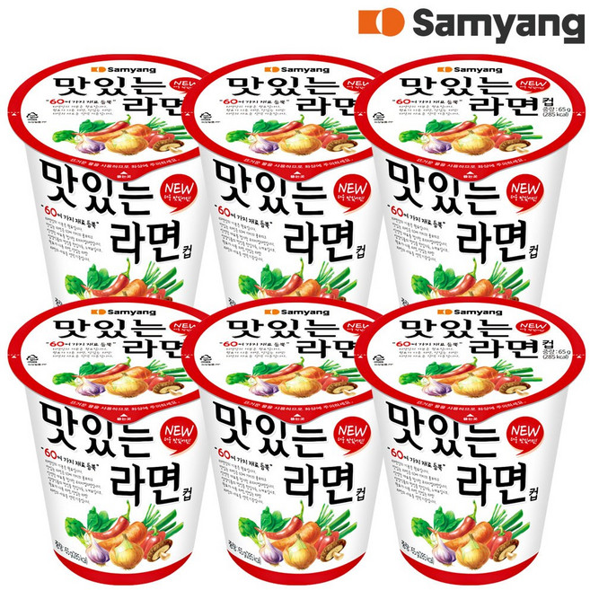삼양 맛있는라면 컵라면 소컵 65g, 6개