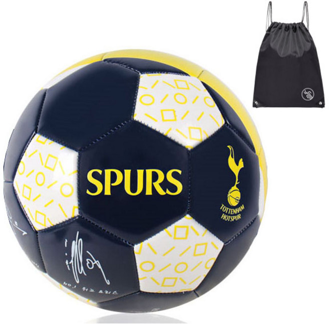 프리미어리그 토트넘홋스퍼FC 손흥민 해리케인 사인 축구공 4호(유소년용)/5호(성인용) 네이비/옐로우 TT23-08 축구공가방 세트, 1개