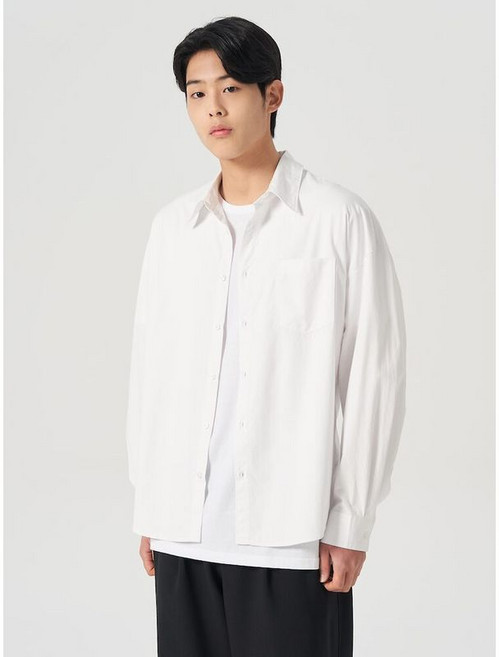 8SECONDS 텐셀 사이드 슬릿 셔츠 화이트 (264264EY21)