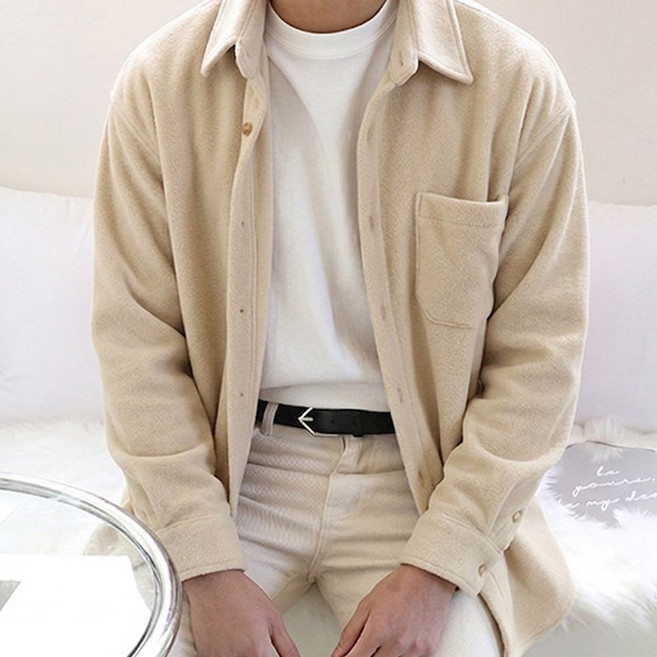 남성 봄가을 캐쥬얼 긴팔셔츠 후리스