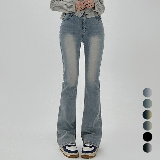 코모도 여성 스판좋은 하이웨스트 슬림 롱 부츠컷 청바지 ( 3단기장 )