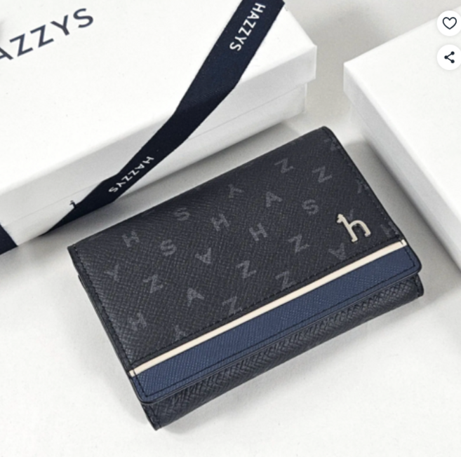 헤지스 이니셜 로고패턴 카드지갑 명함지갑