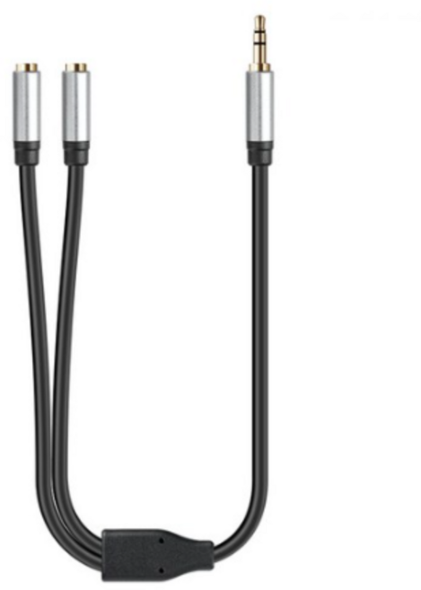 컴스마트 Coms 3.5mm 3극 스테레오 오디오 분배 Y 케이블 34cm, BLACK MIX (블랙혼합), 10개, TB033