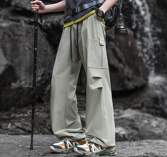 FINAL SENSE 아웃도어 쿵건 바지 스판 운동 바지 얇은 디자인 자외선 차단 방수 통기성 등산 바지 루즈 워크 바지 봄 여름 가을 모두 착용 가능