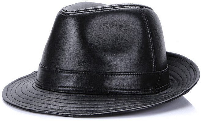 페도라 양가죽 모자 중년 신사 모자 중절모
