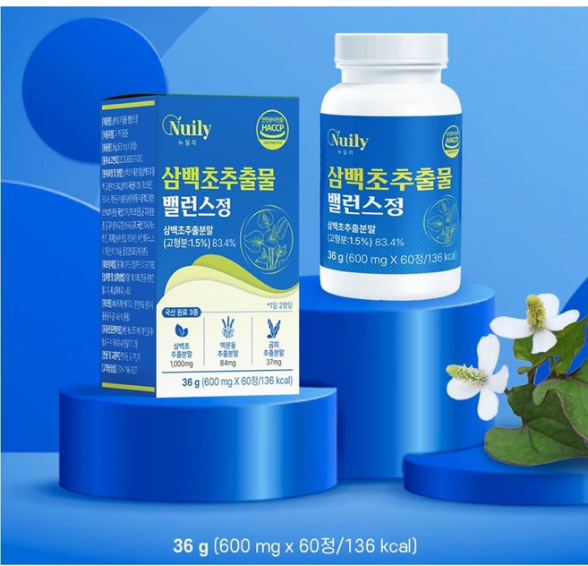 건강채움 뉴일리 삼백초추출물 밸런스정 600mgx60정 건강한 습관으로 매일의 영양을 채우기, 1개, 60정