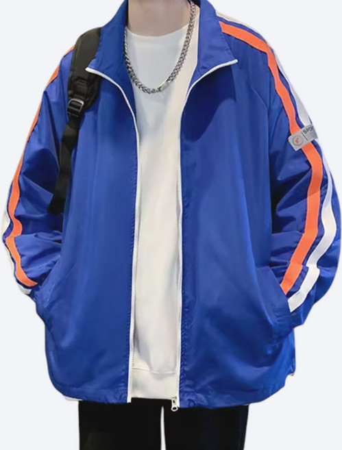 바르가 배색 바람막이 집업 점퍼 캐주얼 오버핏 아우터 자켓