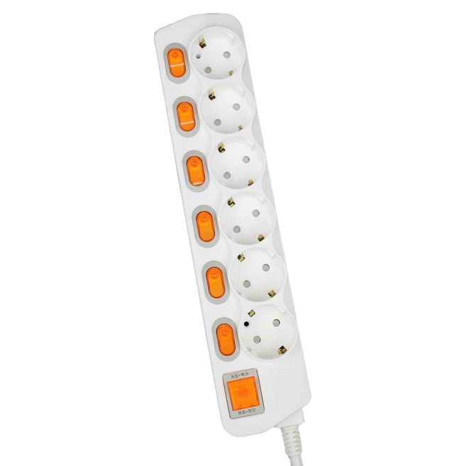 매직파워 국산 멀티탭 6구 개별형, 화이트(WHITE), 1개, 1.5m
