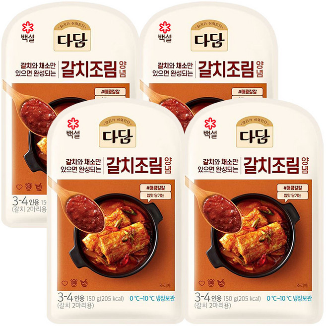 다담 갈치조림양념, 4개, 150g