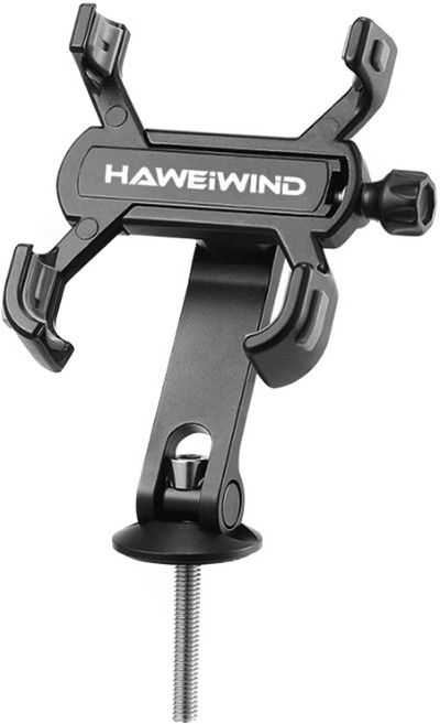 자전거 엑스 스템 핸드폰거치대 360도 회전 로드 전동킥보드 오토바이 폰거치대 퀵보드, 1개, 블랙