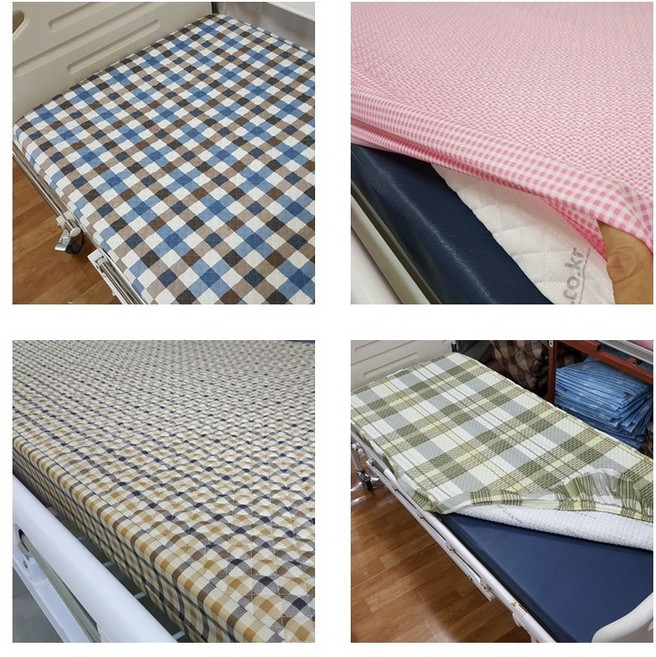 (싸개형) 입원실용 병원침대커버 병원침대시트 - (체크무늬 22종류) / 에어매트 욕창매트 사용 가능 (120801)