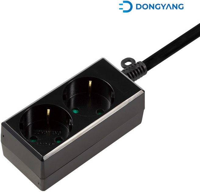 동양 동양 접지 멀티탭 10A 2구 10m 블랙, 1개