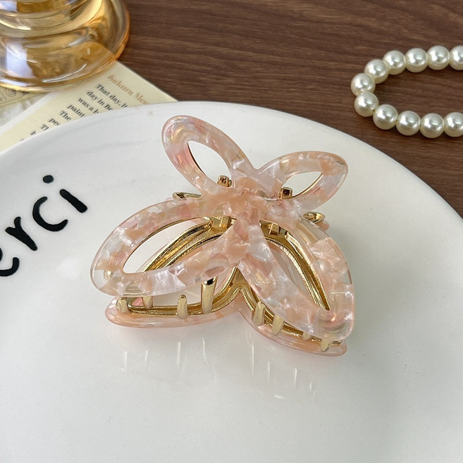 리니마켓 자개 나비 플라워 헤어집게핀 4color