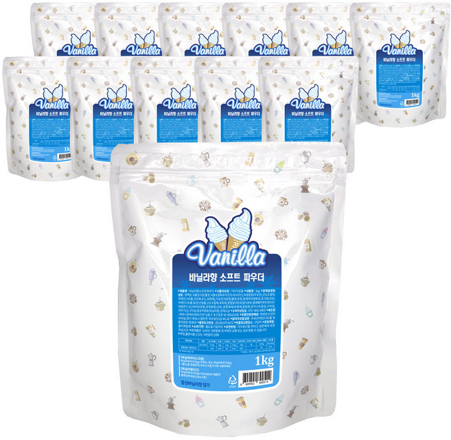유니온 바닐라향 소프트 파우더 아이스크림, 12개, 1개입, 1kg