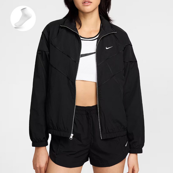 나이키 여성 바람막이 우븐 윈드러너 자외선 차단 러닝 자켓 아우터+벨듀순면양말