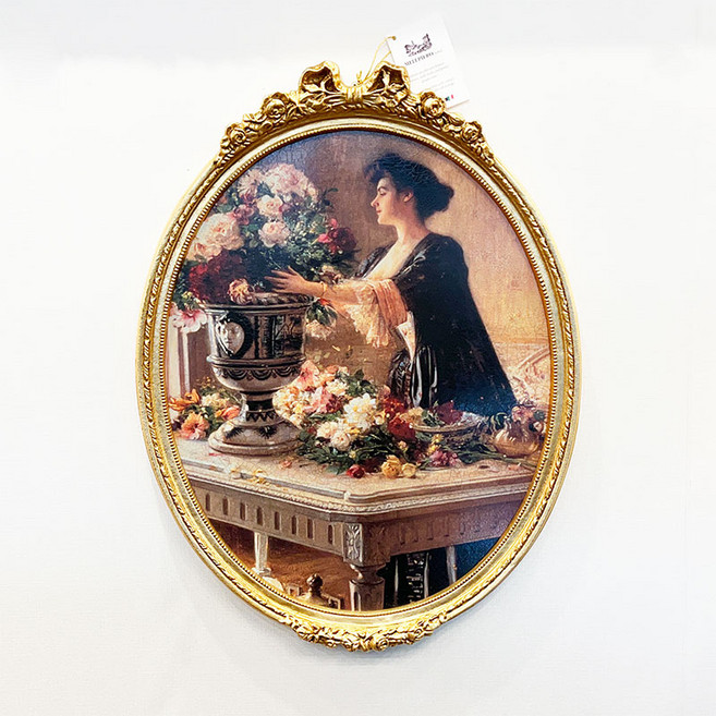 - 꽃꽂이하는 여인 - 이태리 수입 명화액자