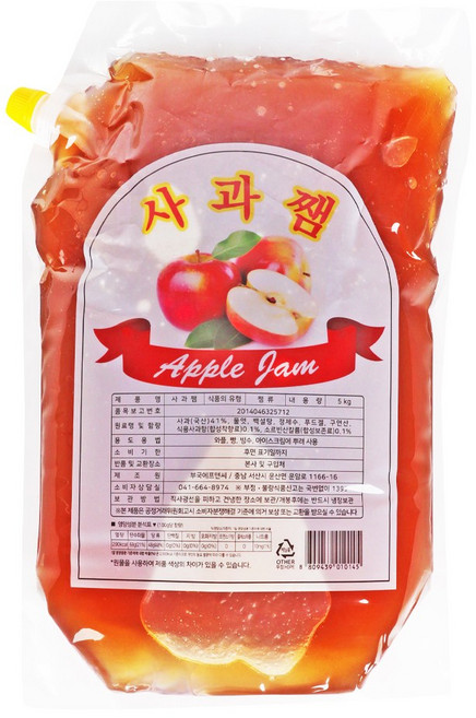푸드올마켓_ 부국 사과쨈 5kg-파우치, 1개, 5kg