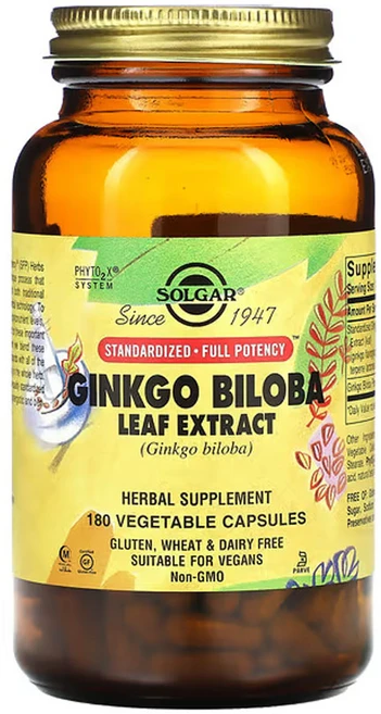 Solgar Ginkgo Biloba Leaf Extract 솔가 징코 빌로바 은행나무 추출물 180정, 1개 - 쿠팡