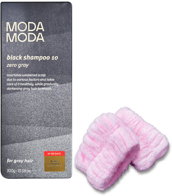 모다모다 제로 그레이 블랙 새치 염색 샴푸 추가 구성 세안 밴드 1P, 1개, 300g