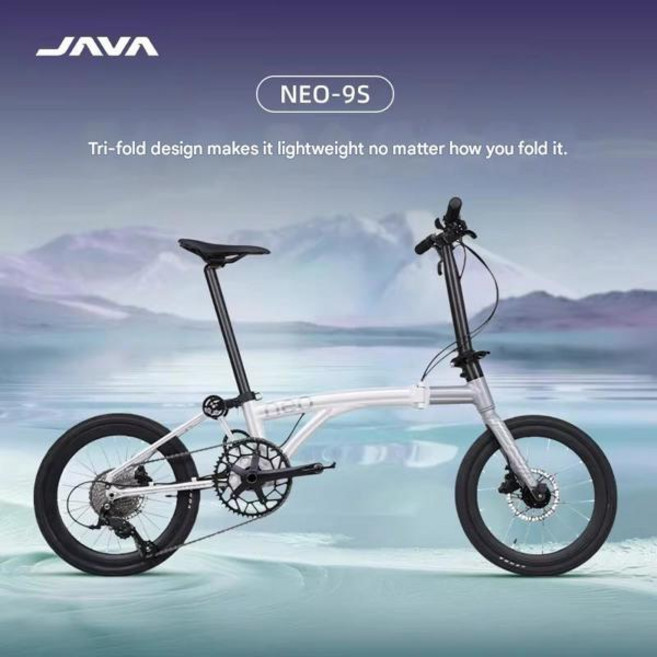 자바 네오3 트라이폴드 접이식 자전거 16인치 349 20인치 액슬-스루 오일 디스크 휴대용 9단, [00] 16 inch 349, [01] rear 9 speed, [00] grey - white