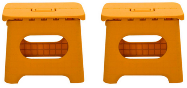 라별 누눅 휴대용 발디딤대 접이식 의자 S스몰 2p 세트, 옐로우