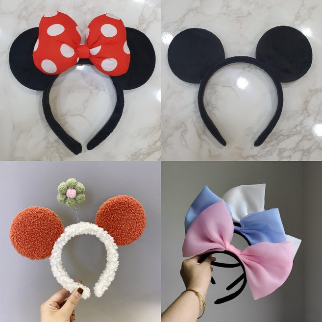 데이올유 미키마우스머리띠 놀이동산 머리띠 미니마우스 리본머리띠, 미키마우스 머리띠, 1개