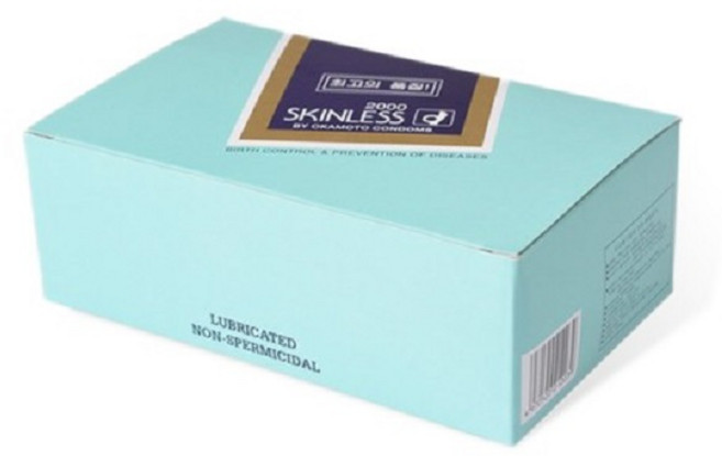 탈리야 오카모토 스킨레스2000 100개 초박형 콘돔 아쿠아젤 증정, 1세트, 100개입