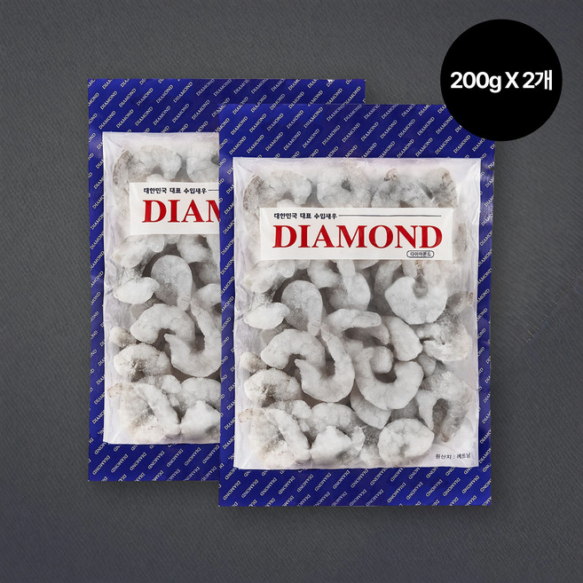 다이아몬드 냉동 손질 생 새우살 200g 51/70 (200gX2개), 2개