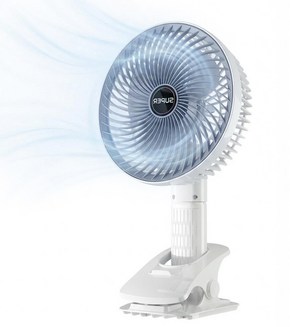 탁상용 선풍기 휴대용 무선 클립형 선풍기, 흰색, 1개
