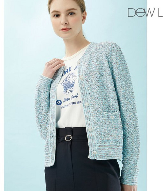 [백화점 정품] 듀엘 시퀸 니트 가디건 BL_D242KSL040