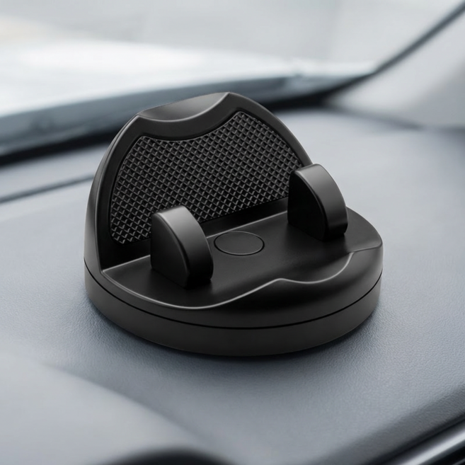 360도 회전 차량용 휴대폰 대시보드 거치대, 블랙, 1개