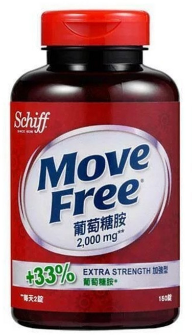 【益節Move free】葡萄糖胺2000mg 150錠 盈盈藥局藥師團隊推薦 關節保健首選, 1個, 150顆,完整包裝