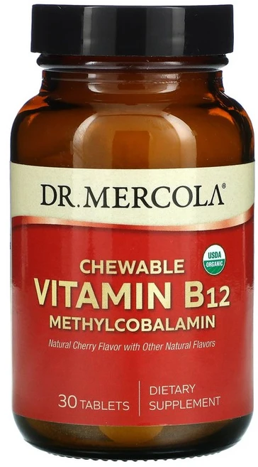 닥터머콜라 츄어블 비타민B12 메틸코발라민 내추럴 체리 30정, 1개 - 쿠팡