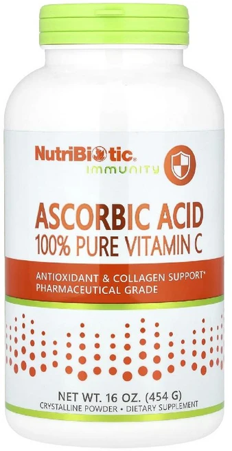 뉴트리 바이오틱 이뮨 아스코르브산 100% 순수 비타민C 결정성 분말 16온스(454g), 1개, 454g - 쿠팡