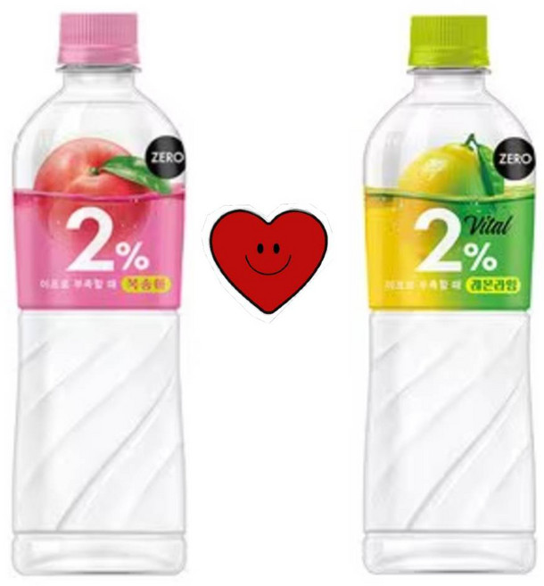 롯데칠성 2% 이프로 부족할때 제로 레몬라임 + 복숭아제로, 24개, 500ml