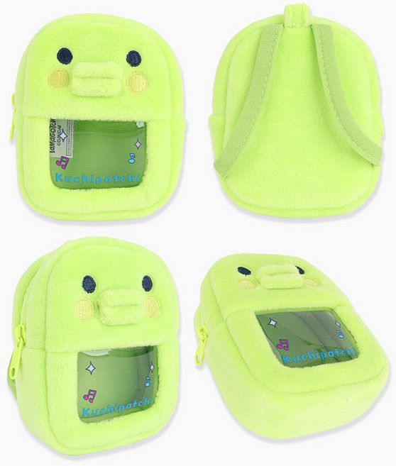 다마고치 봉제인형 투명창 파우치 마메치 구치파치 화장품 학용품 소품수납 에어팟 버즈케이스, 1개