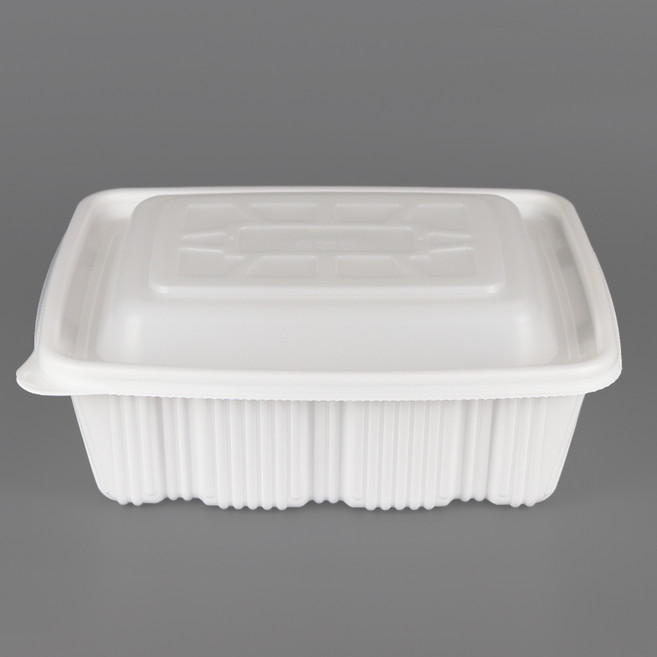 김치찜 아구찜 감자탕 3200ml 사각찜용기 SW 대 백색 세트, 100개, 1개, 단품